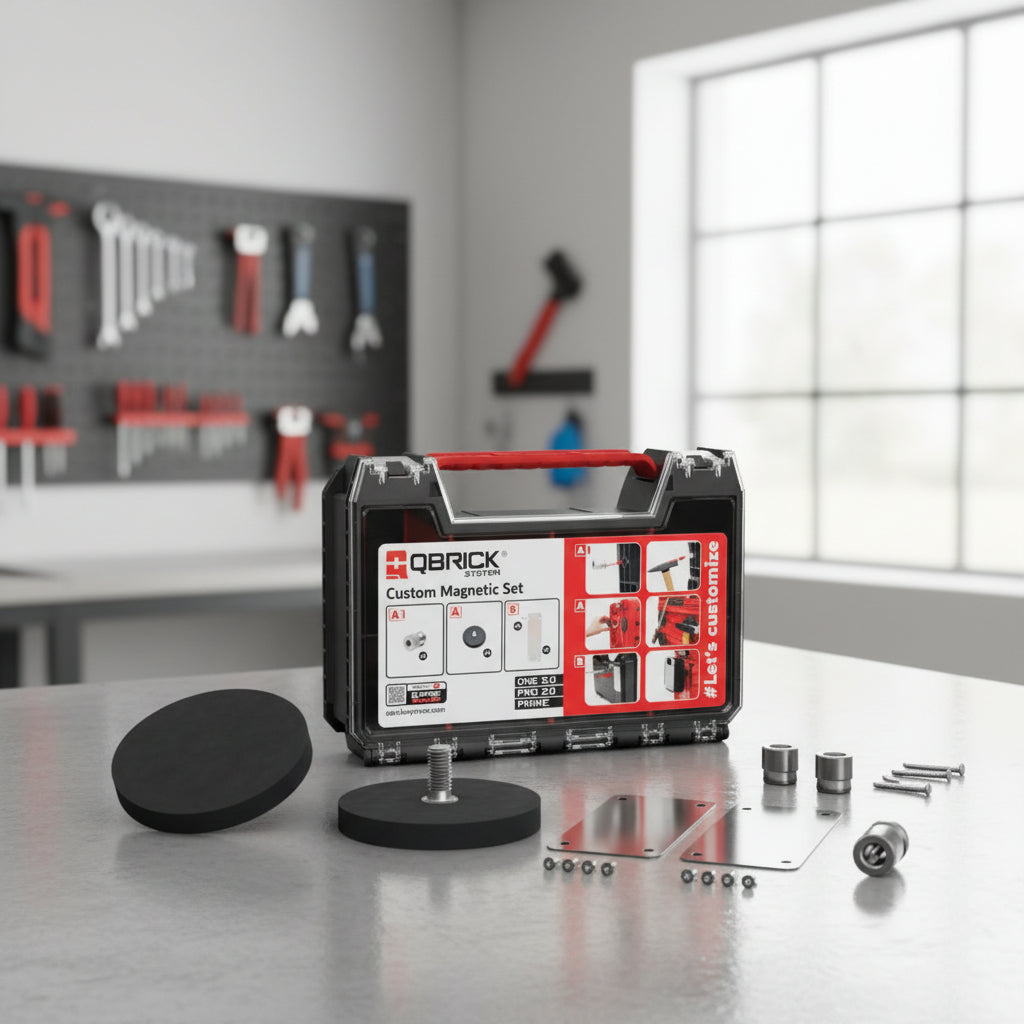 Sistema modular práctico de soporte magnético Qbrick para máxima organización