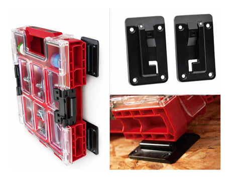 Set completo de soportes Qbrick para montaje de organizadores en paredes y pisos