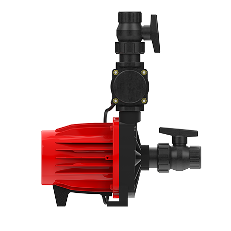 Vista lateral de la bomba presurizadora Rowa Tango SFL 14, mostrando detalles del motor y conexiones