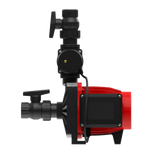 Conexiones de entrada y salida de la bomba presurizadora Rowa Tango SFL 14 desde un ángulo lateral