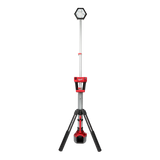 Torre de iluminación LED telescópica Milwaukee M18 ROCKET 2130-059 con trípode extensible y cabezal rotativo para trabajo profesional
