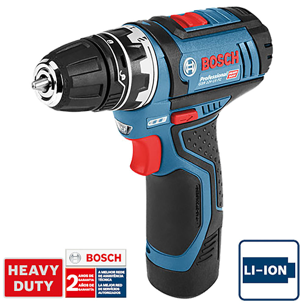 Taladro atornillador Bosch GSR 12V-15 FC 12V 2 bat+maletín