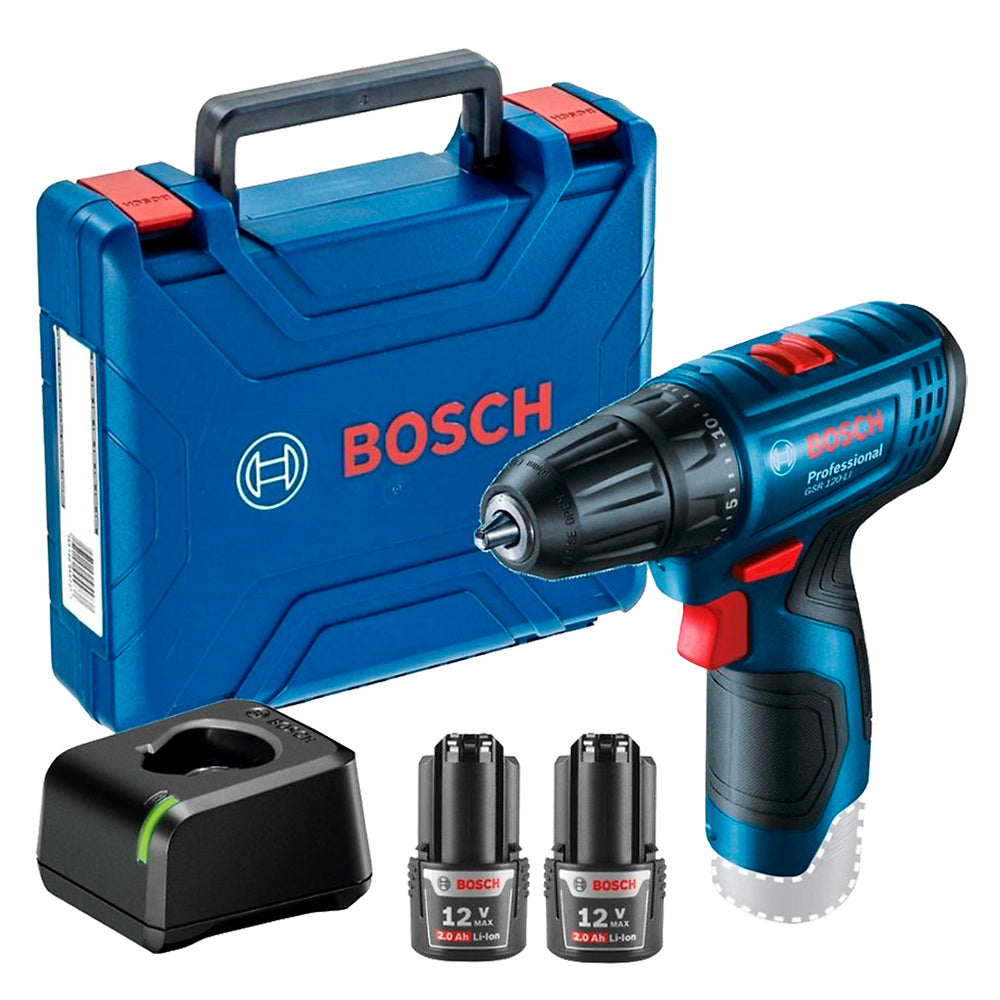 Taladro Atornillador Bosch GSR 120-LI 12V 2 bat+maletín