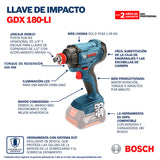 Llave de impacto inalámbrica Bosch GDX 180-LI 18V SB