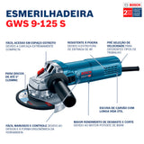 Amoladora angular Bosch GWS 9-125 S 900W 220V