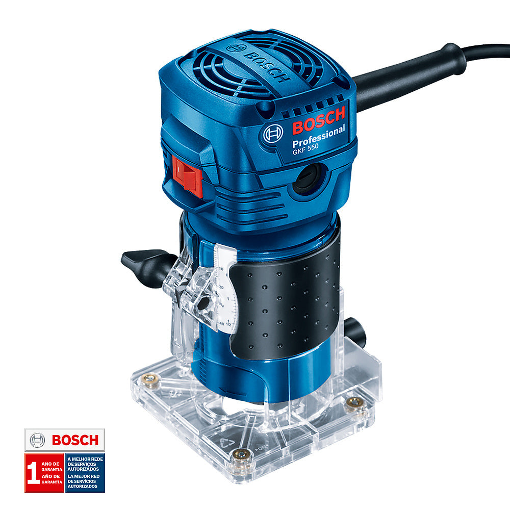 Fresadora Mini Router 220V 550W con Dos Pinzas Bosch GKF 550