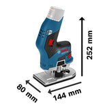 Fresadora inalámbrica Bosch GKF 12V-8, 12V SB