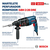 Martillo perforador Bosch GBH 2-26 DRE 800W 220V en maletín