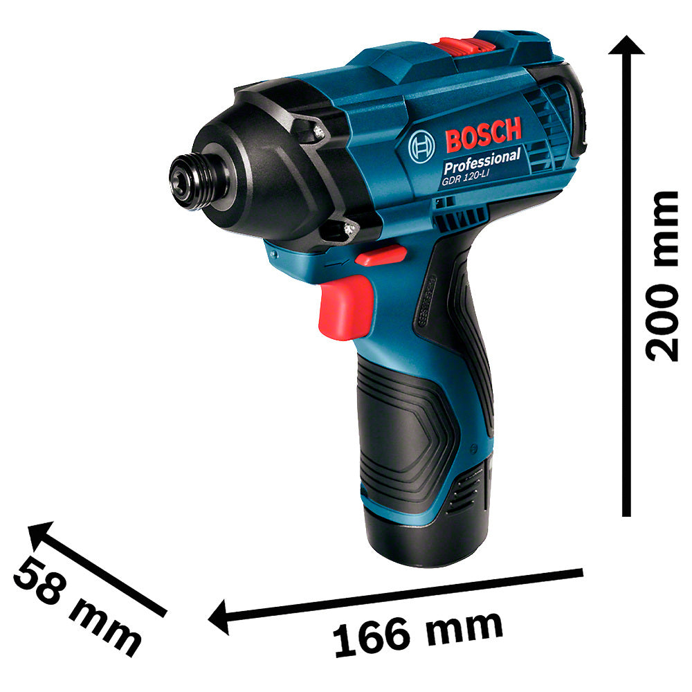 Llave de impacto Bosch GDR 120-LI 12V, 2 baterías y maletín