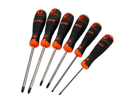 Juego De 6 Destornilladores Puntas Recta Ph Pz Bahco Fit-6b
