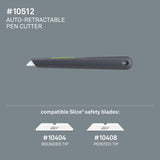 Cutter de Seguridad Tipo Lápiz Auto-Retráctil con Hoja de Cerámica Slice 10512 hojas compatibles repuestos