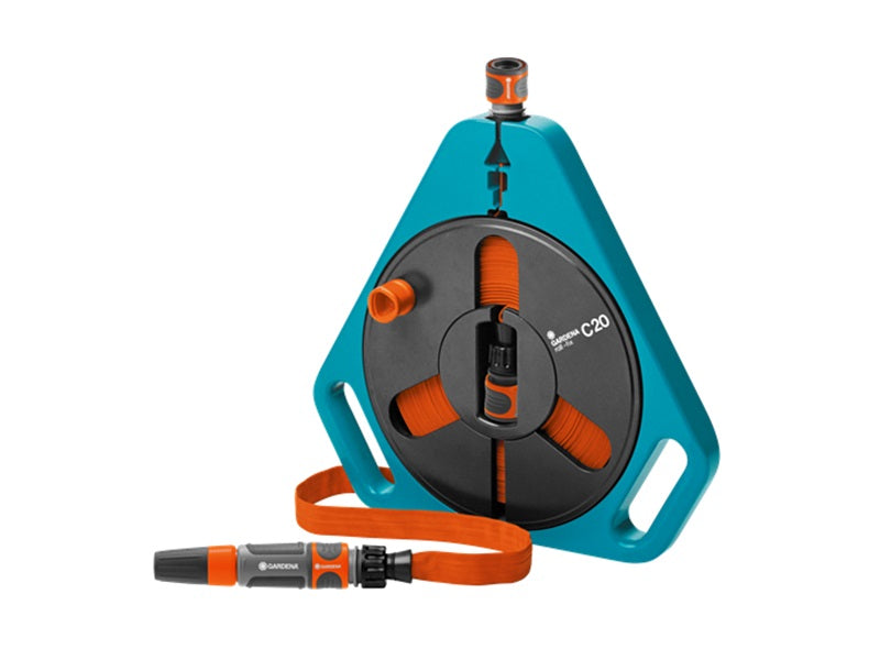 portamangueras-sin-ruedas-rollfix-classic-con-manguera-plana-textil-de-15-m-y-accesorios-con-lanza-gardena-00756-20