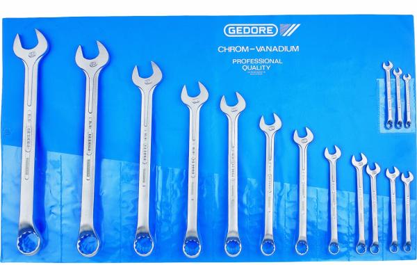 Juego Set Llaves Combinadas Acodadas 12 Piezas 3/8"-1" Gedore 002-652