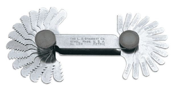 Peine de Rosca Patrón Métrico 0,25-2,5mm 156M Starrett